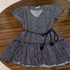 Faherty Black and White Midi Dress